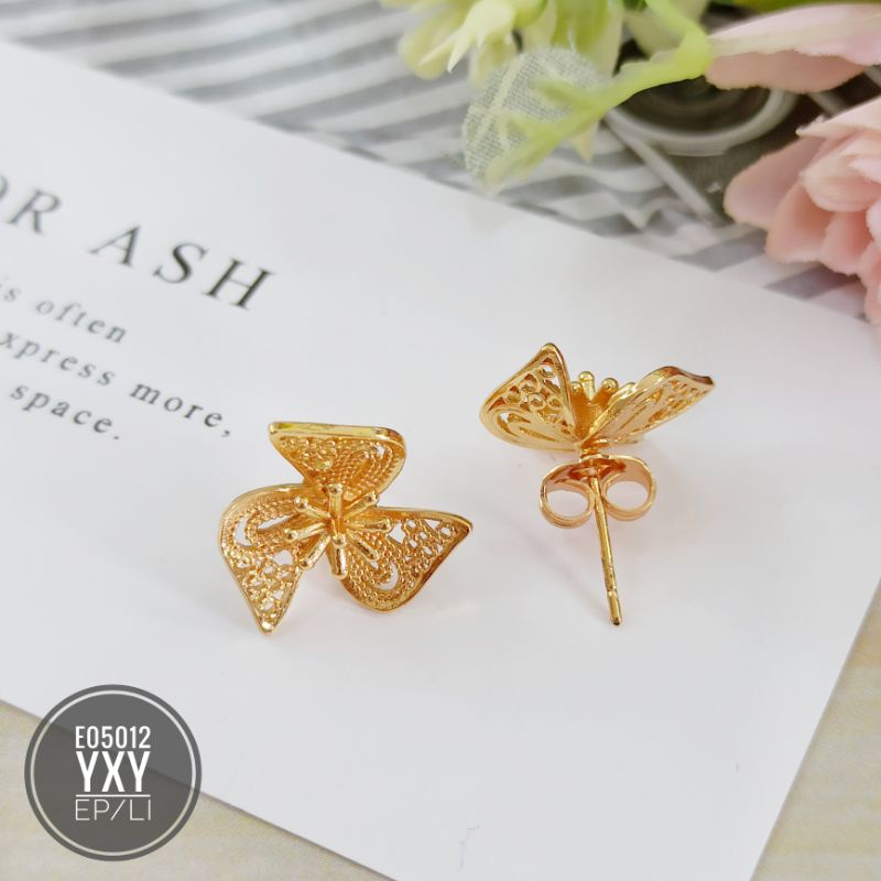 Anting yaxiya tusuk bunga kincir angin gold E05012