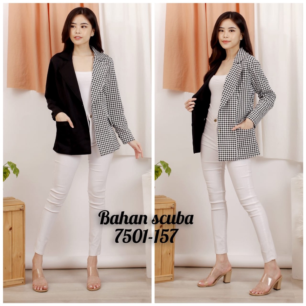 blazer motif hp/blazer korean/kasual/kerja/blaer import monocrom