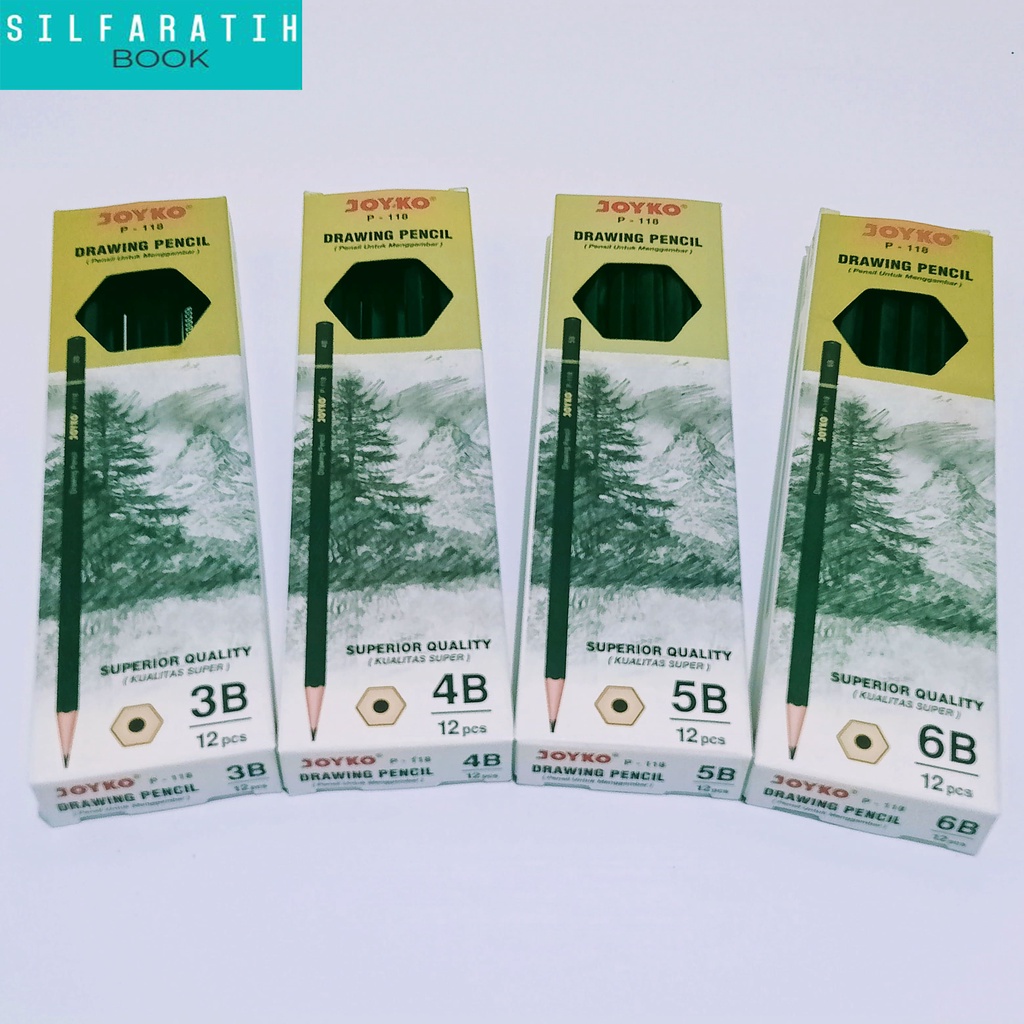 

PENSIIL JOYKO 3B, 4B, 5B, 6B/DRAWING PENSIL PENCIL MENGGAMBAR JOYKO P-118