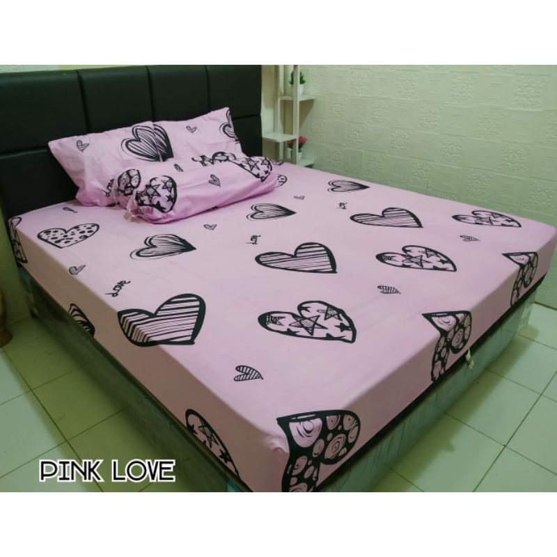 sprei homemade happy pink love