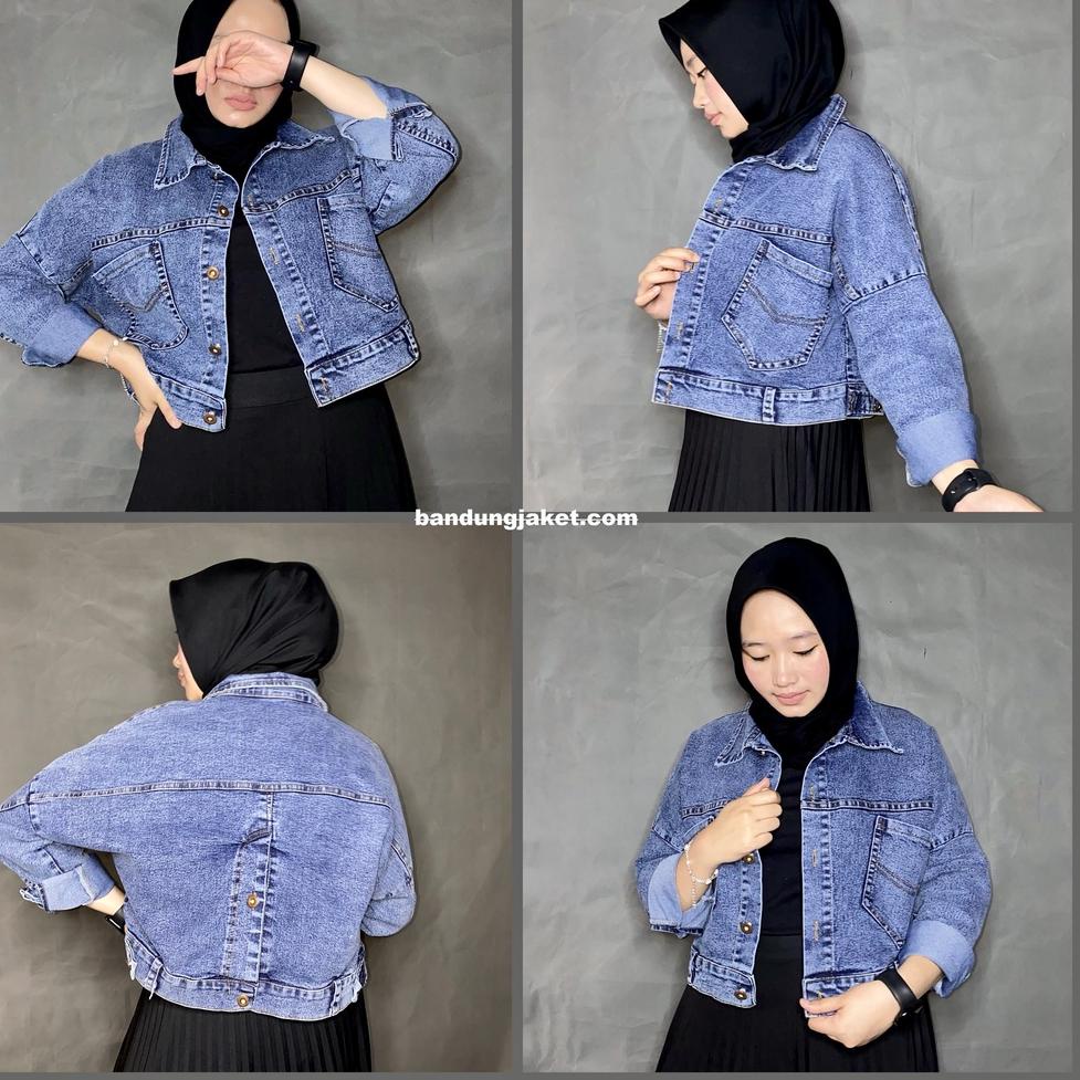 ✨Original✨ NAYRA CROOP JAKET JEANS |IJAKET DENIM WANITA MODEL ZARA TERBARU 