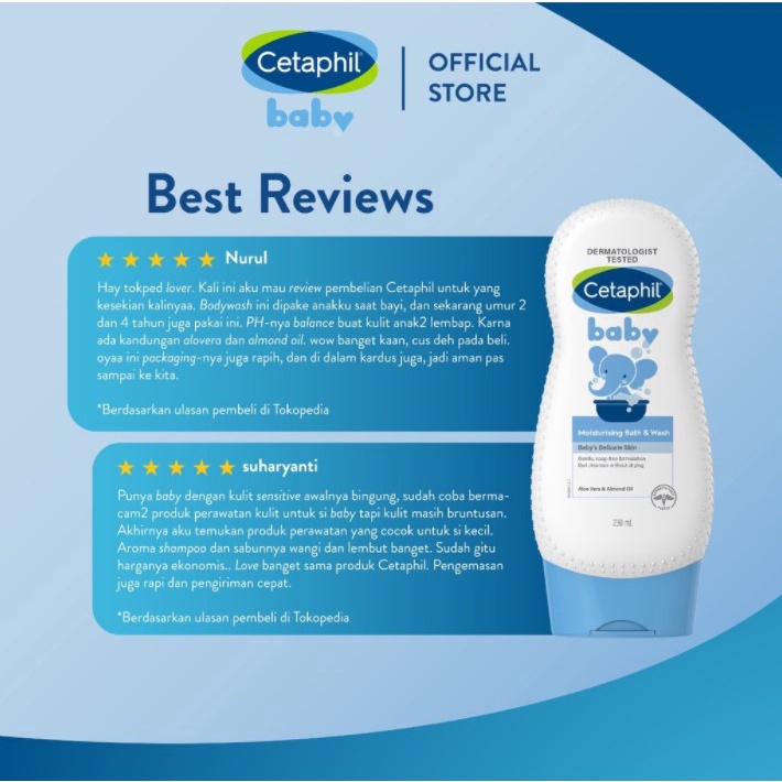 Cetaphil Baby Moisturising Bath &amp; Wash Perawatan Mandi Bayi 400ml