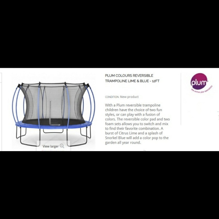 Tram Plum Colours Reversible Trampoline Blue 12Ft Original / Trampolin