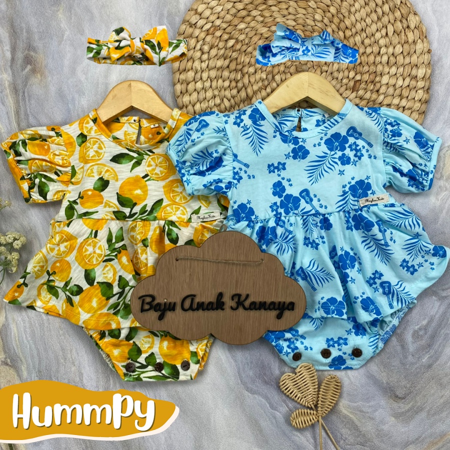 3-18 BLN JUMPER BAYI HUMMPY ROMPER BAYI WITH HEADBAND by MYBEE (SNI)