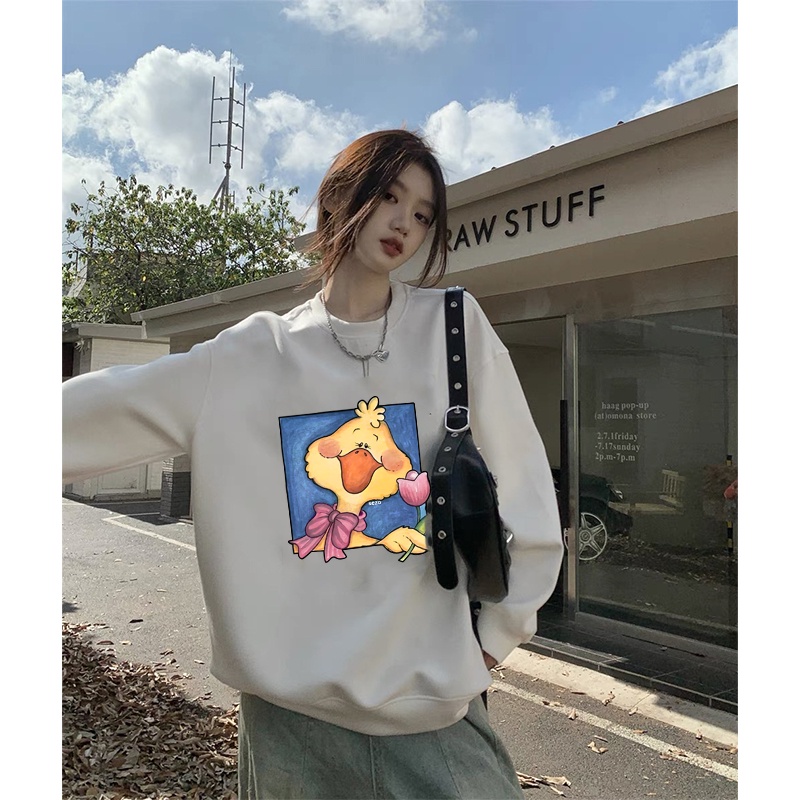 Sweater Oversize Cute Duck Sweater Oversize Korean Style/kaos polos lengan panjang/kaos lengan panjang wanita