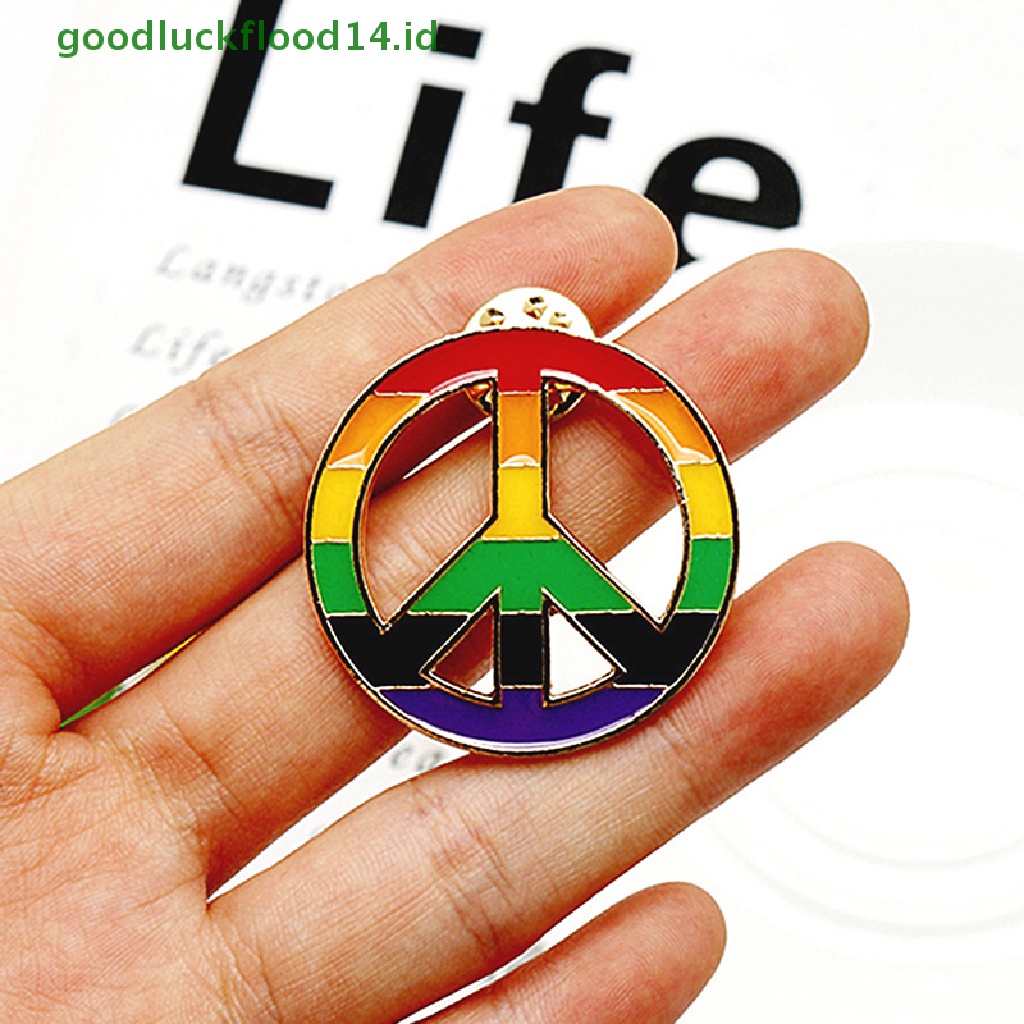 [GOOGFOUR] 1pcs Pin Kerah Simbol Perdamaian Bros Putaran Hippie Tanda Perdamaian Bus Lapel Pins [TOP]