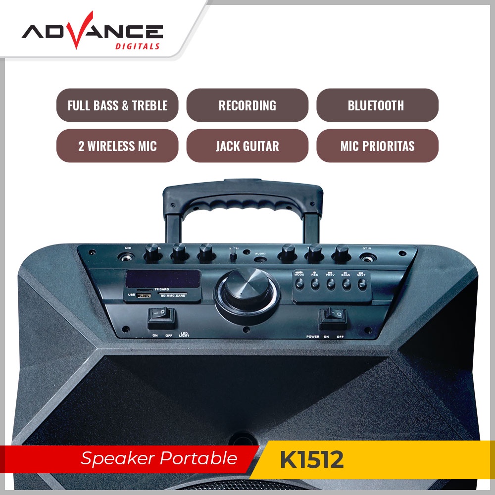 Advance Speaker Meeting 15&quot; Inch K1512 Free 2 Mic Wireless