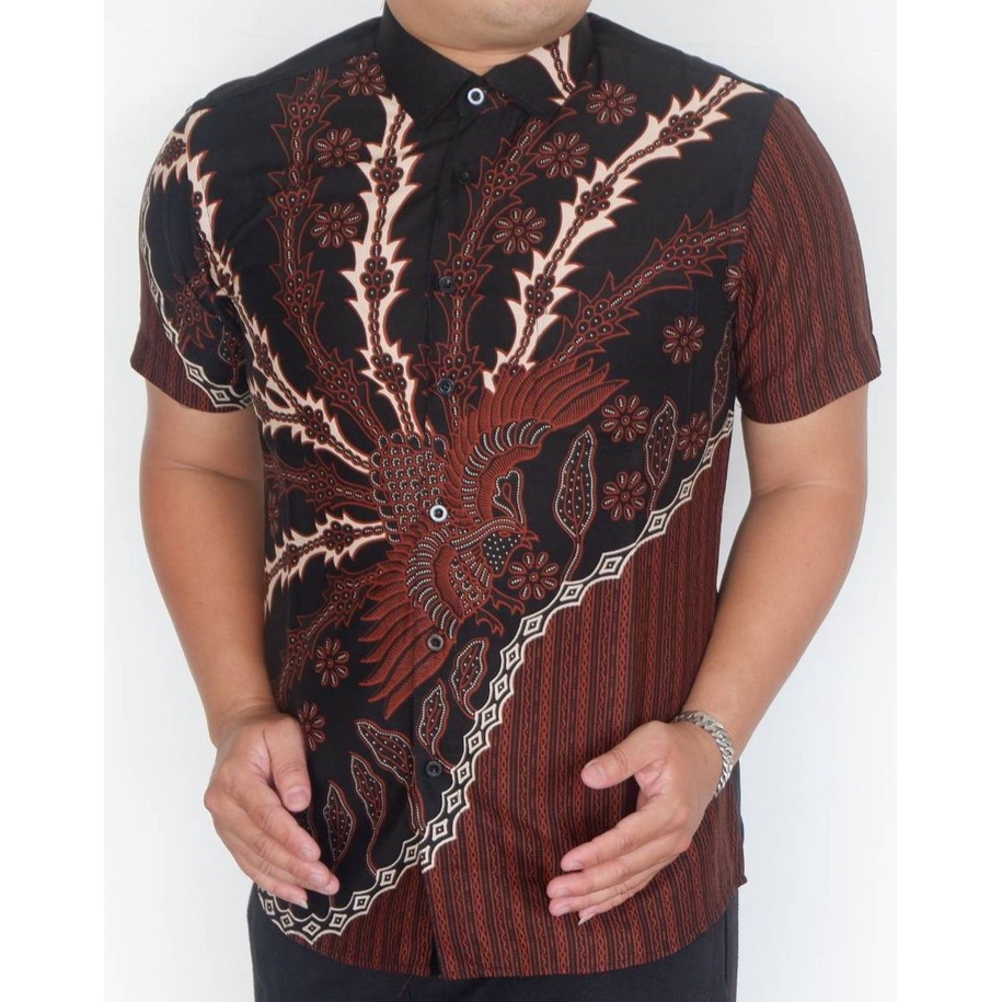 Baju Batik Pria Slimfit Kemeja Lengan Pendek Slim Fit LBS 1957