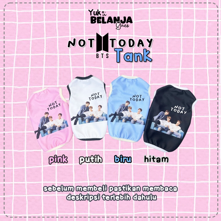 Baju Kucing Bahan Poliester BTS NOT TODAY Tank Series Terlucu Baju Kucing anjing kelinci Lucu murah Size XS-XL / Yuk Belanja Gaes!