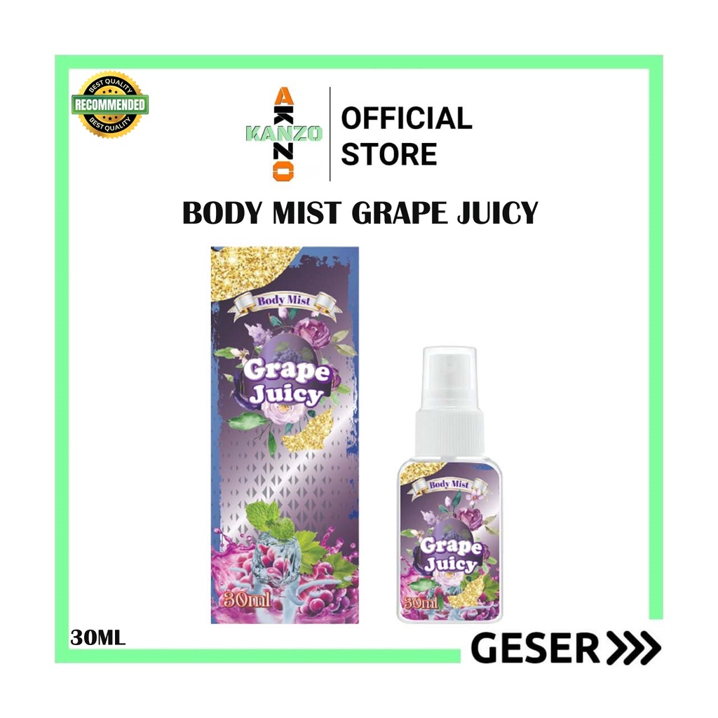 Kanzo - Parfum Body Mist Grape Juicy 30ml Premium / Body Mist Grape Juicy 30ml Best Seller / Parfum Wanita Wangi Tahan Lama