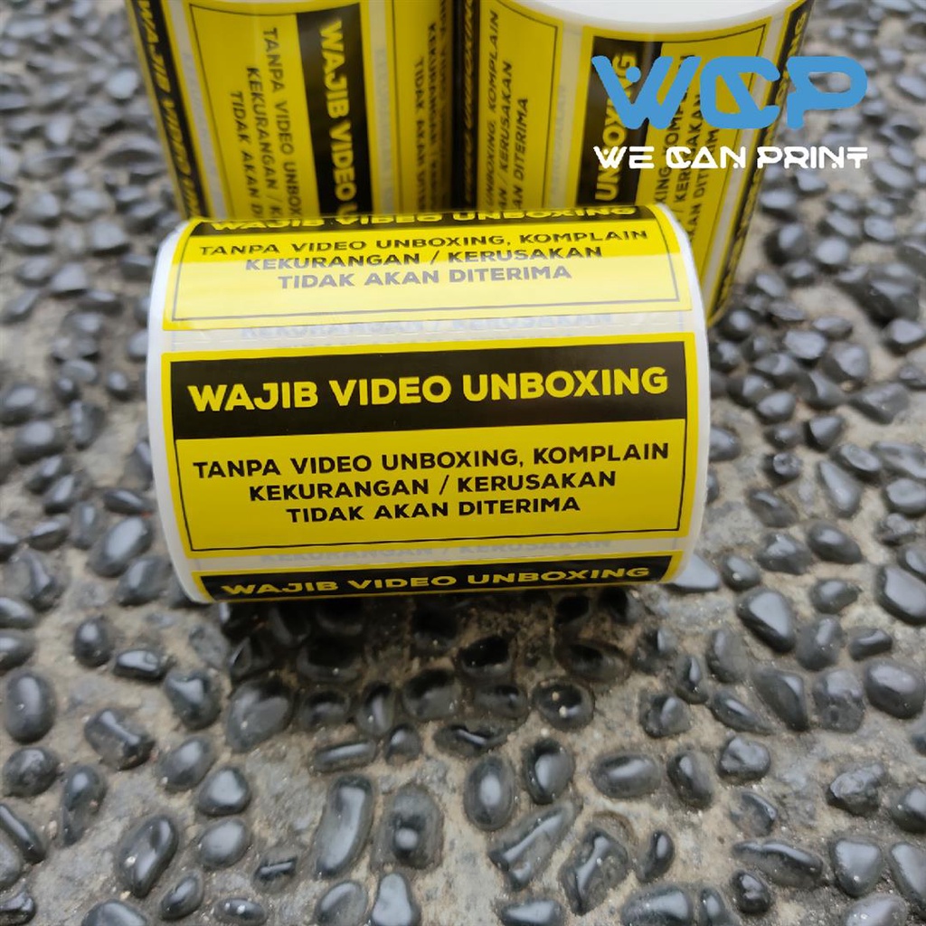 

RB Label Sticker FRAGILE Wajib Video Unboxing Stiker Unboxing Kuning Paket isi 500 pcs