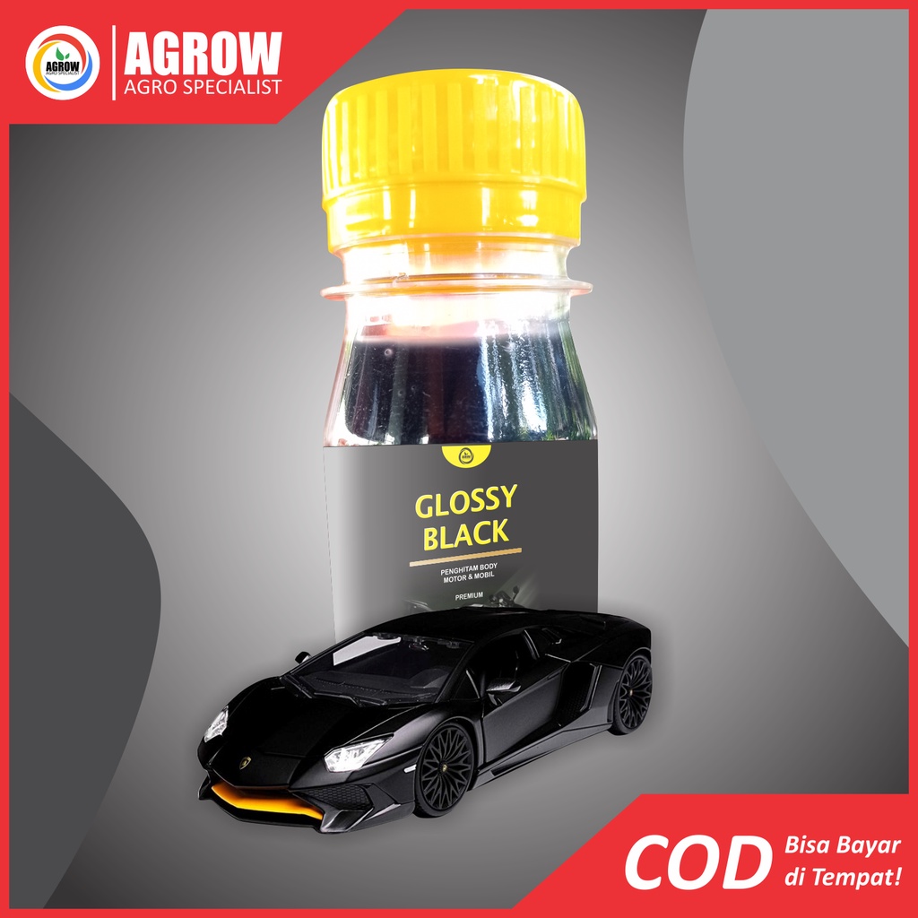 Glossy Black Polish ORI 50 ml Penghitam Dashboard Body Kasar Motor &amp; Mobil by Agrow (Trim Restorer)