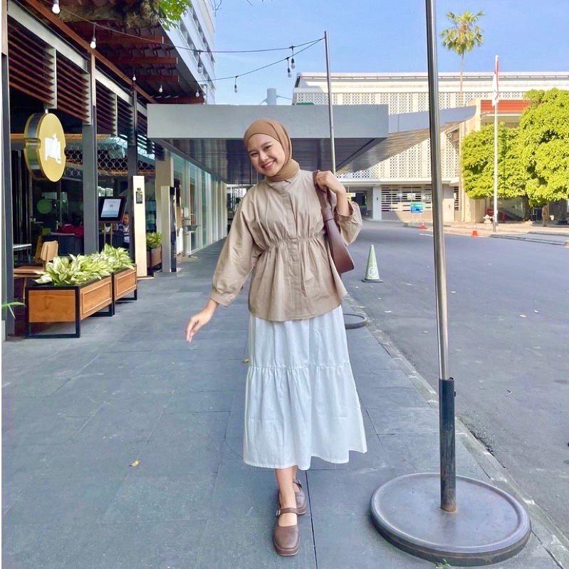 ALYA SHIRT - KEMEJA BLOUSE KERUT DEPAN / BLOUSE BATWING JUMBO OVERSIZE