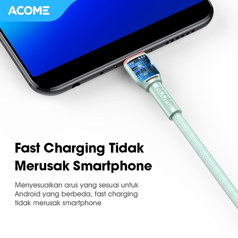 Kabel Data MICRO USB ACOME ASM010 Fast Charging 2.4A Garansi Resmi 1 Tahun