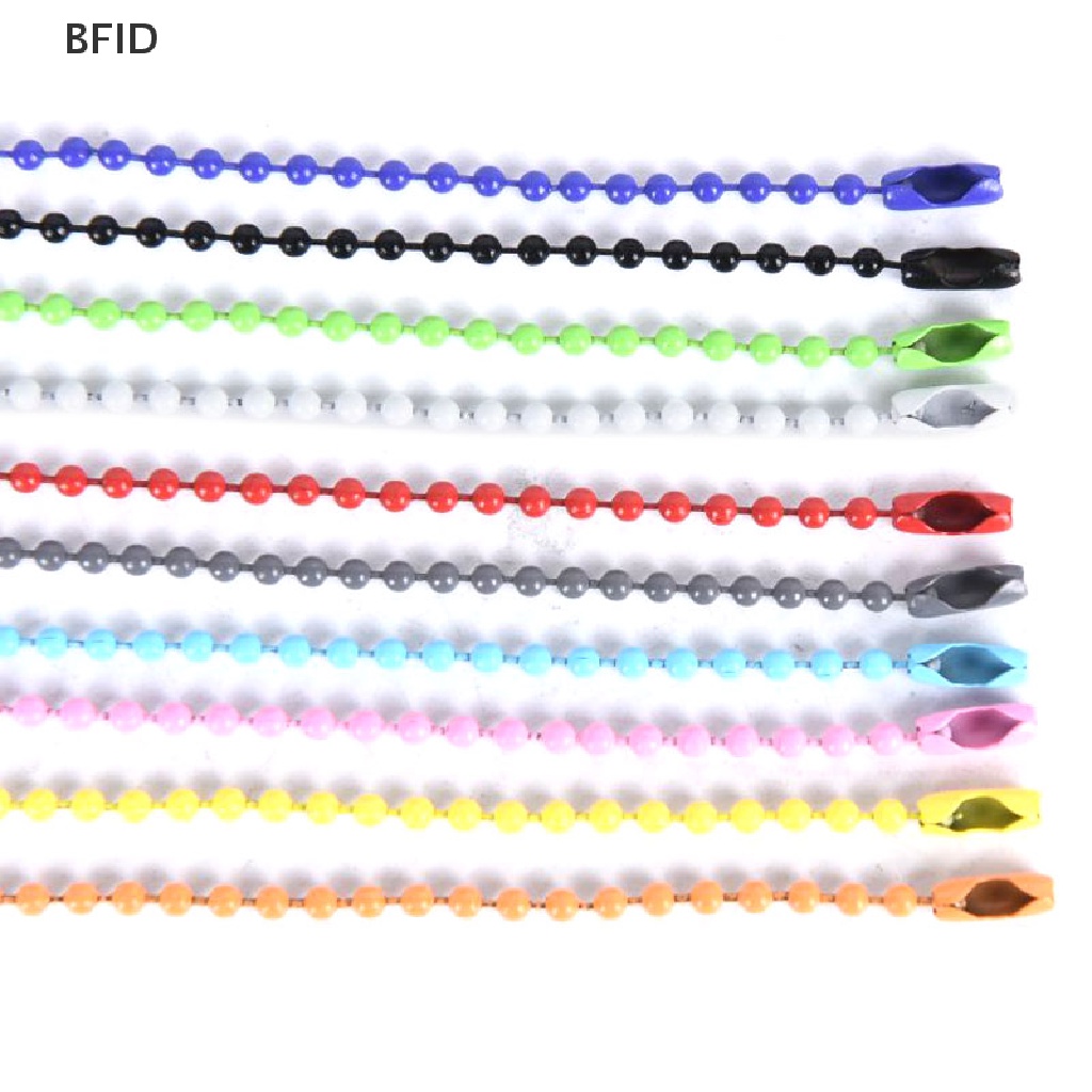 [BFID] 10pcs/set Konektor Rantai Manik-Manik Bola 2.4MM Warna-Warni Perhiasan DIY Membuat Gantungan Kunci [ID]