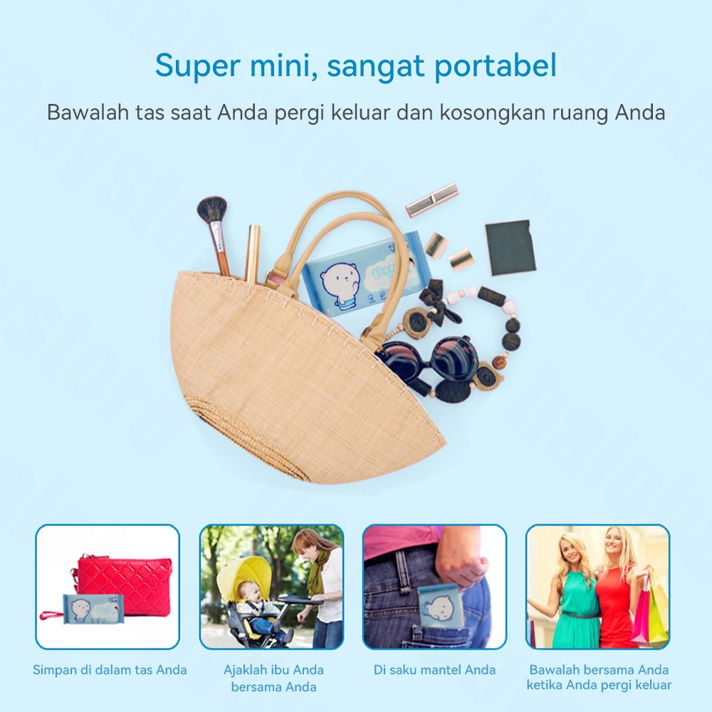 Halo Baby Tisu Basah Mini Travel 8in1/Tisu Basah Bayi/Baby Wipes/Tissue Basah Mini non alkohol