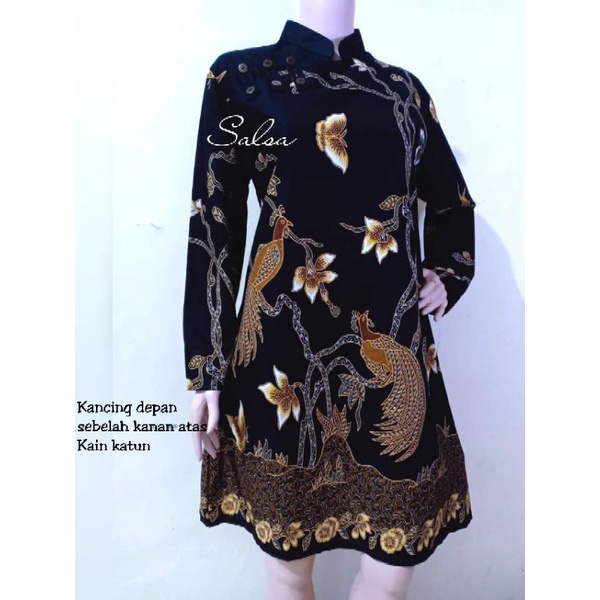 Atasan baju tunik  batik  katun unggul jaya fashion, bukan rayon,batik Pekalongan