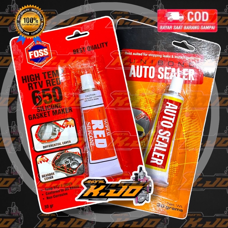 

Perekat Lem Paking Packing UNIBOND AUTO SEALER Autosealer Hitam & Merah 30gr High Temp