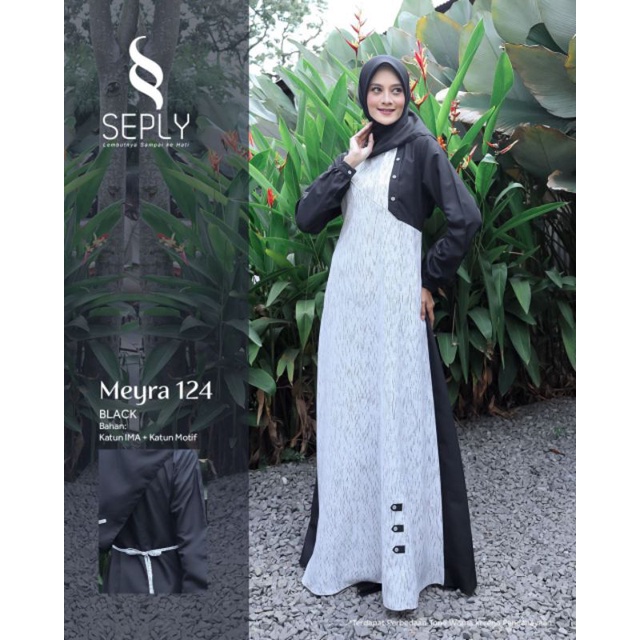 Gamis Seply Meyra 124 Black dan Maroon