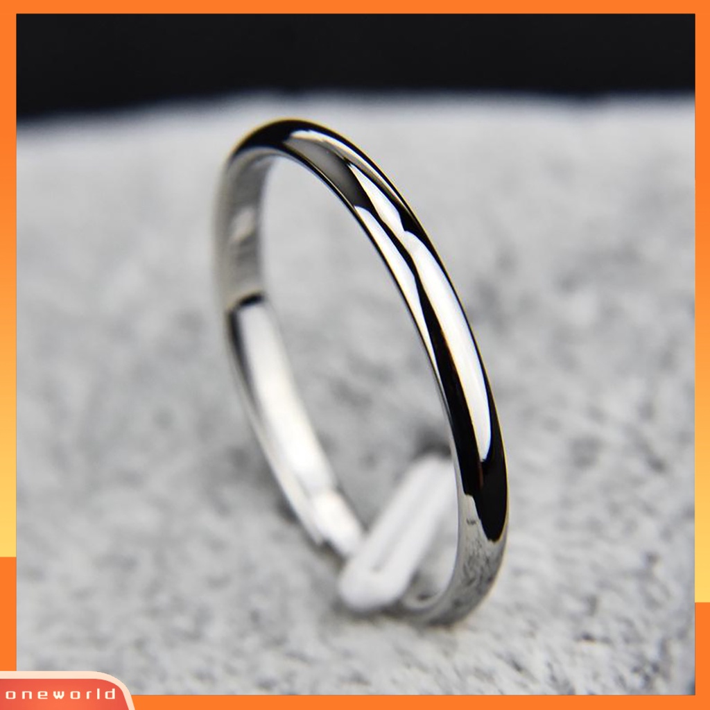 {oneworld} Cincin Couple Serbaguna Bahan Titanium Steel Halus Geometris Jari Cincin Untuk Pesta Perjamuan Ulang Tahun Pertunangan