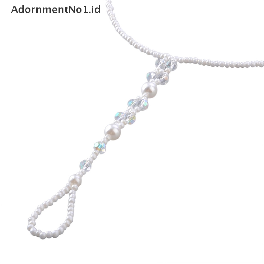 [AdornmentNo1] Mutiara Barefoot Sandal Anklet Kaki Rantai Toe Ring Pantai Gelang Kaki Untuk Wanita [ID]