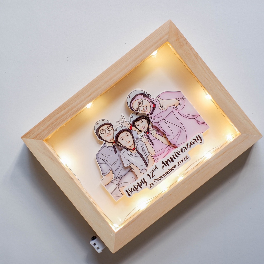 KADO UNIK ILUSTRASI WAJAH 3D FRAME VEKTOR MURAH GIFT BIRTHDAY AESTHETIC GIFT BOX LUKIS WAJAH JASA GA