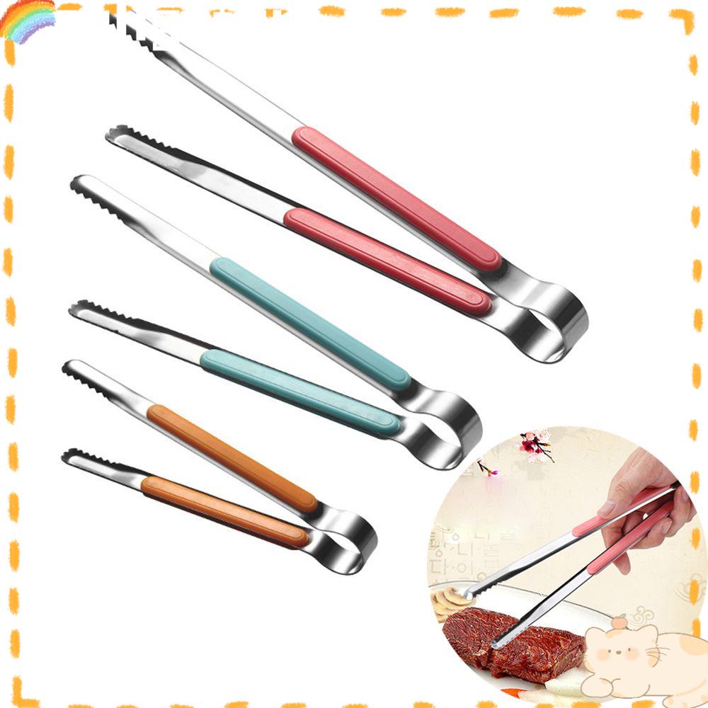 Solighter Barbecue Klip Multifungsi Stainless Steel Aksesoris Dapur Salad Tong