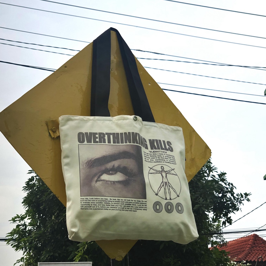 Tas Tote Bag - Alienattack Overthinking Kills