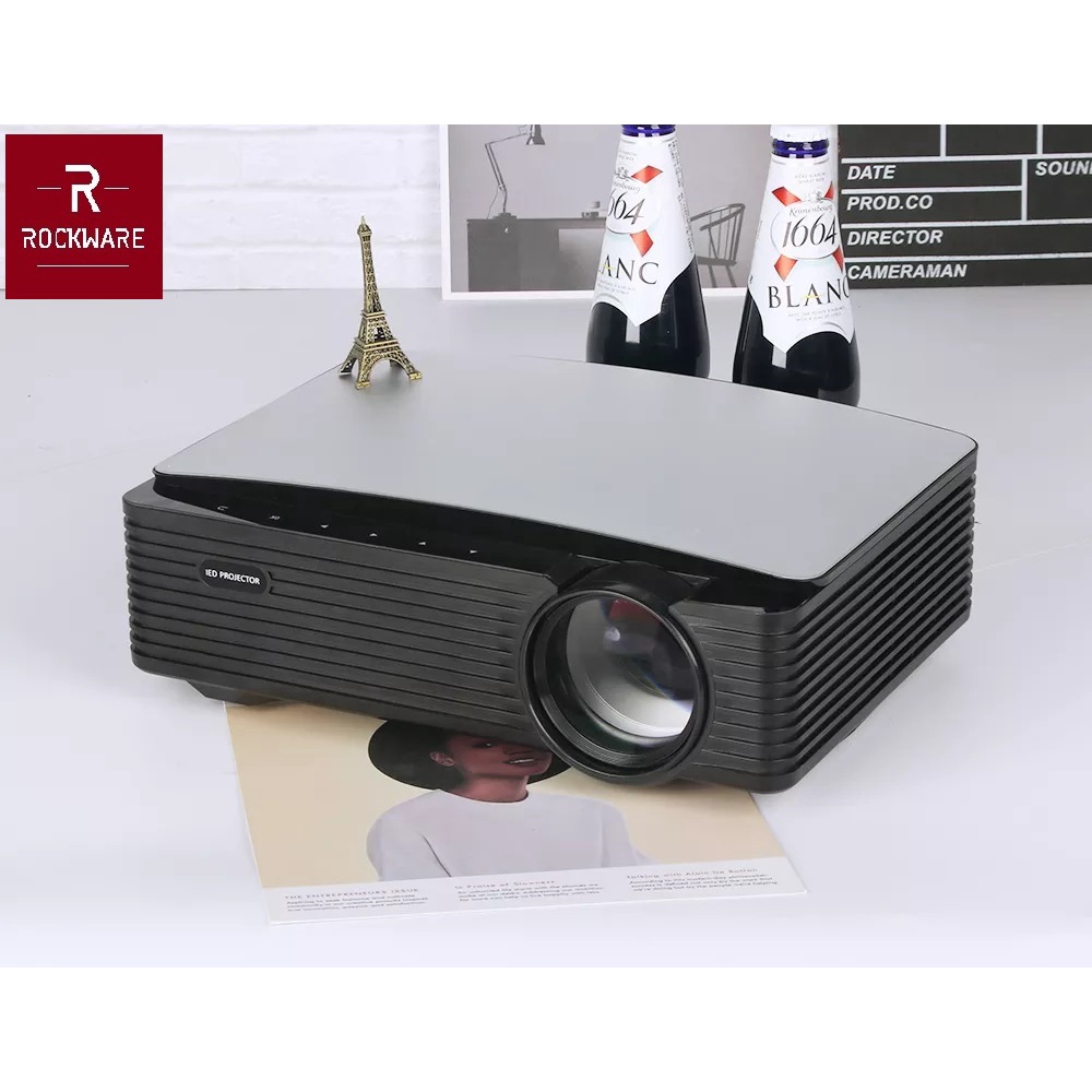 AKN88 - ROCKWARE YG651S 1080P LED Projector WiFi 350 ANSI Lumens Alt Cheerlux