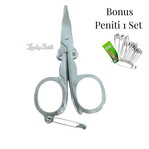 

Gunting Lipat Kecil Klasik Travel Ibu Hamil Stainless Steel Bonus Peniti 1 Set - Lovelybutik