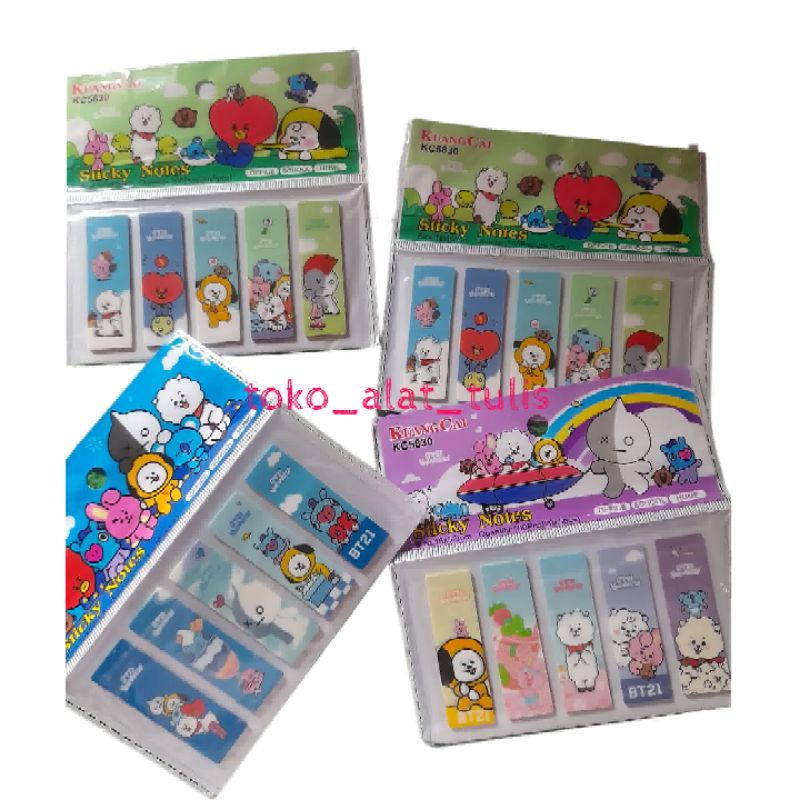

Sticky Notes KUANG CAI / Pembatas Plastik Karakter BT21