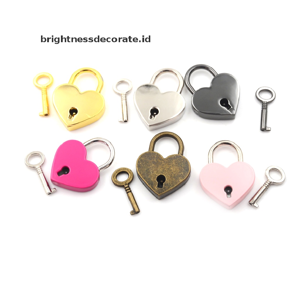 [Birth] Gembok Mini Love Bentuk Hati Gembok Mungil Tas Koper Case Lock Dengan Kunci [ID]