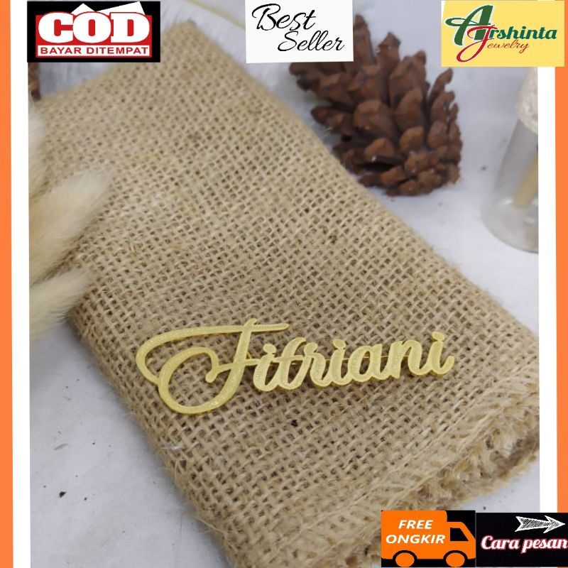 Bros Ukir Nama Lapis Emas