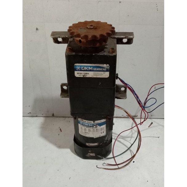 AC MOTOR GEARBOK DKM DOBLE GEARBOK 220V RATIO 1 : 15 CLUTCH  BRAKE MOTOR