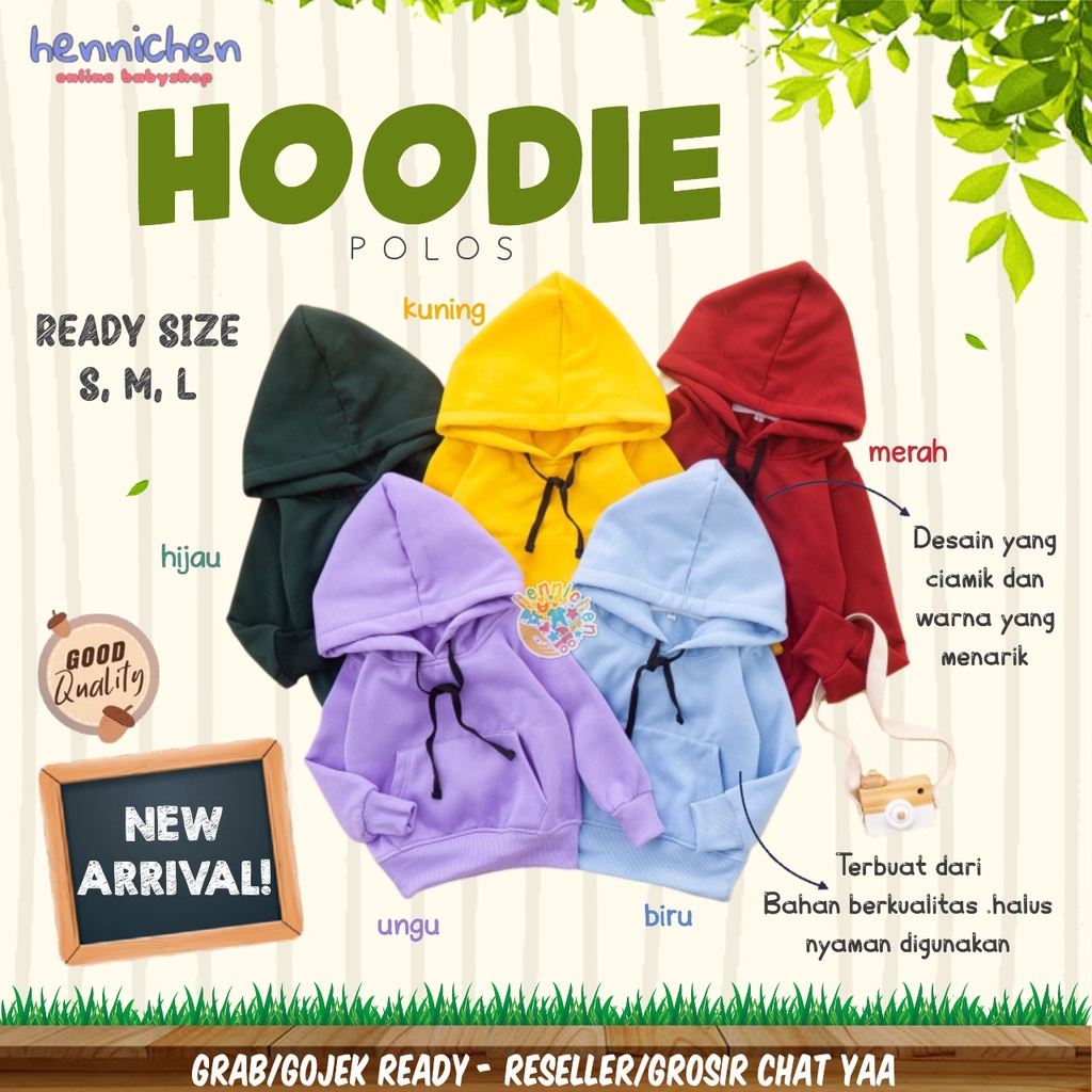 JAKET HOODIE ANAK PEREMPUAN LAKI LAKI POLOS SWEATER ANAK HOODIE ANAK / SDS