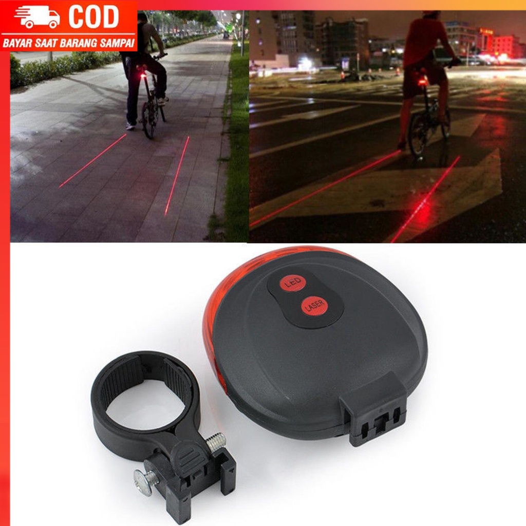 ( 100% BARANG ORI ) TaffLED Bicycle Laser Strobe Taillight 5 LED / Lampu LED Sepeda - SL-116