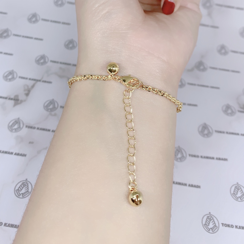 Gelang Tangan Xuping Gold Wanita Dewasa Model Rantai Pelintir *52