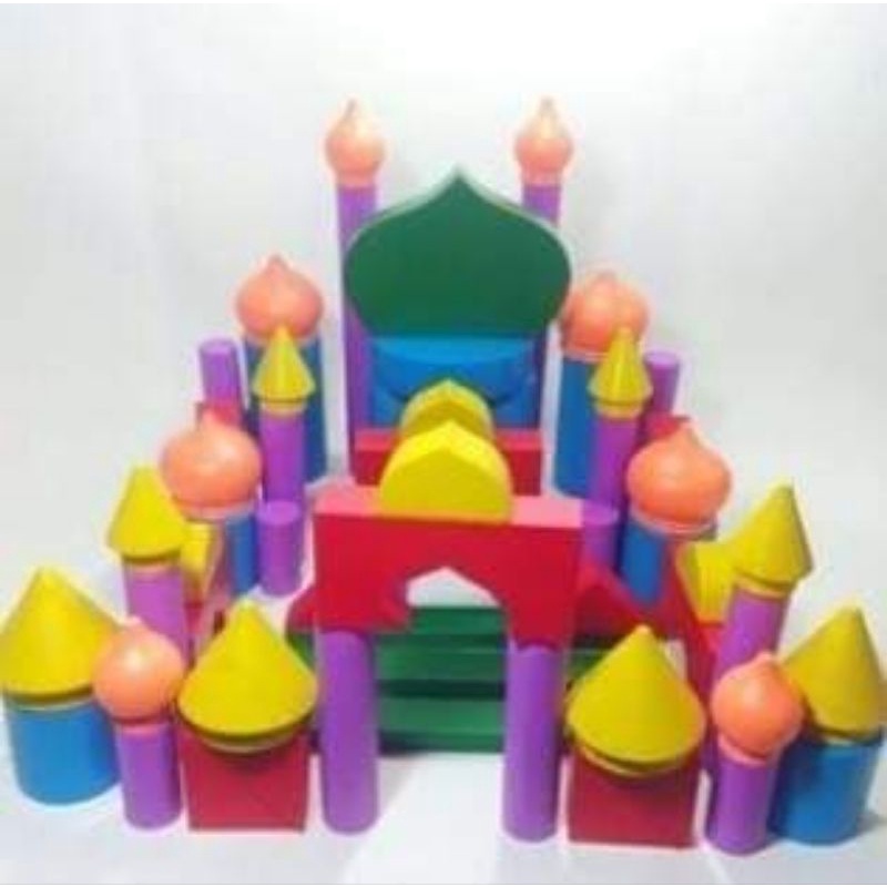 Balok PDK Masjid (Mini) - Mainan Kayu | Mainan Edukasi Balok Anak TK/Paud