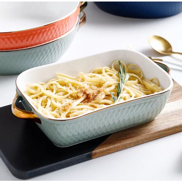 wadah saji keramik piring saji bakeware oven dan microwave safe