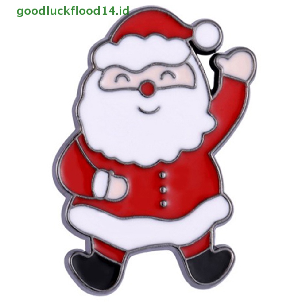 [GOOGFOUR] Kartun Natal Bros Santa Claus Pohon Natal Bell Enamel Pin Lucu Lencana Topi Denim Kerah Pin Festival Pesta Perhiasan Hadiah [TOP]