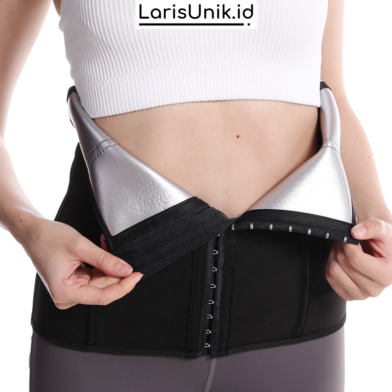 Korset Stagen Setagen Pengecil Perut Buncit Pembakar Penghilang Penghancur Susut Lemak Corset Kroset Korslet Olahraga Wanita Pengecil Perut Pinggang Badan Tubuh Jumbo Waist Kancing Silver Neoprene Belt Fat Burner Burn Import Premium Original Ori