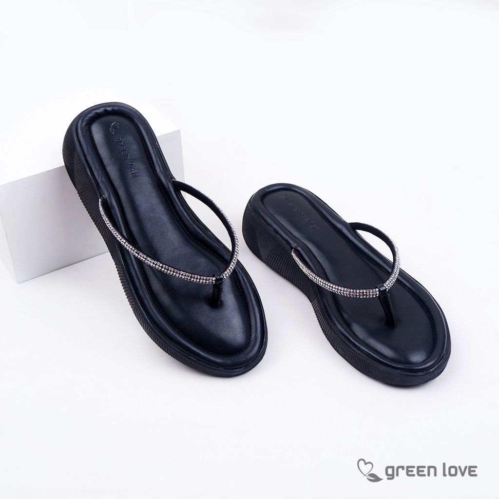 Green Love Sandal Jepit Permata SHANE