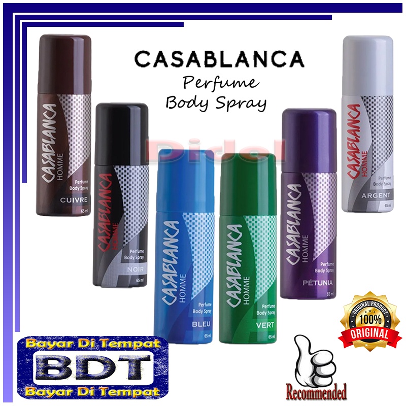 Casablanca Homme For Men Body Spray 65ml Asli Tahan Lama Deodoran Spray Pria Deodorant Penghilang Ke