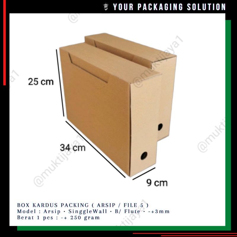 

BOX ARSIP 5 • 34x9x25cm • KOTAK / KARDUS / ARSIP / FILE / DOKUMEN