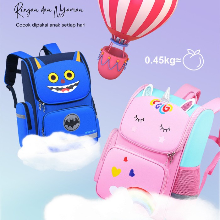 Tas Ransel Backpack Sekolah Anak Cowok Cewek TK SD Premium Unicorn