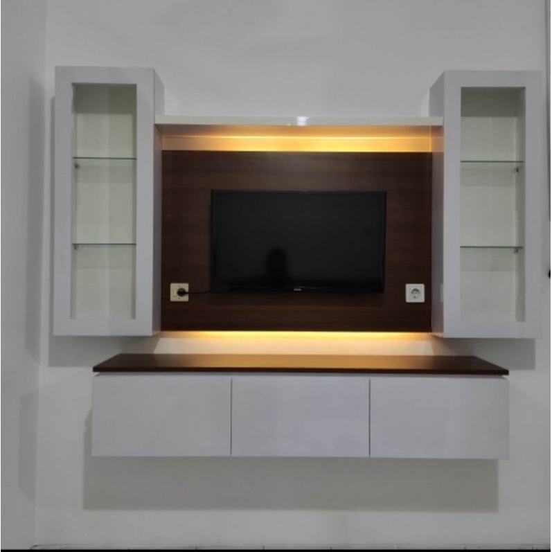 backdrop tv meja tv meja tv gantung