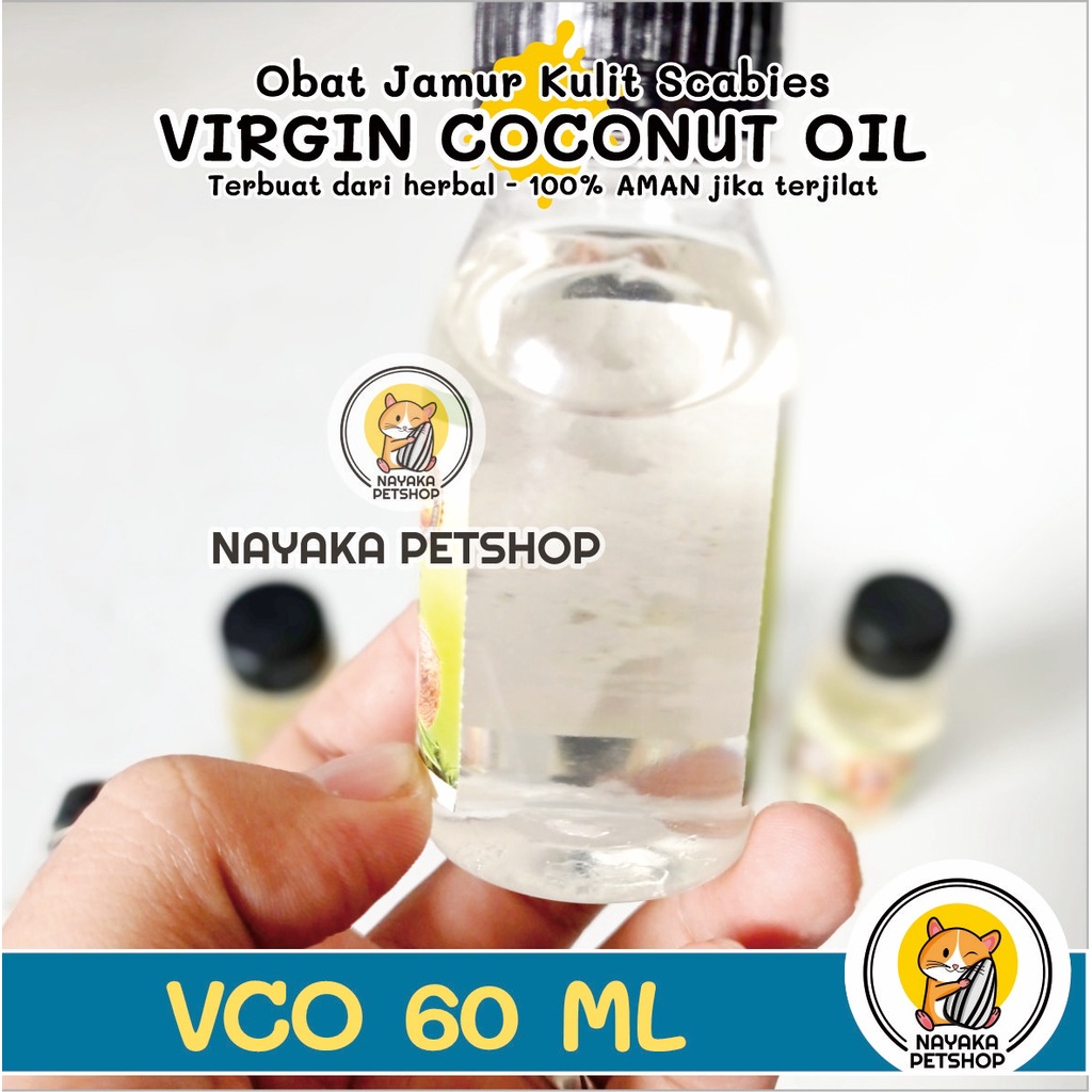 VCO Kucing 60 ml Herbal Obat Scabies Jamur Kulit Hewan Hamster Anjing Kelinci Virgin Coconut Oil Minyak Kelapa Murni