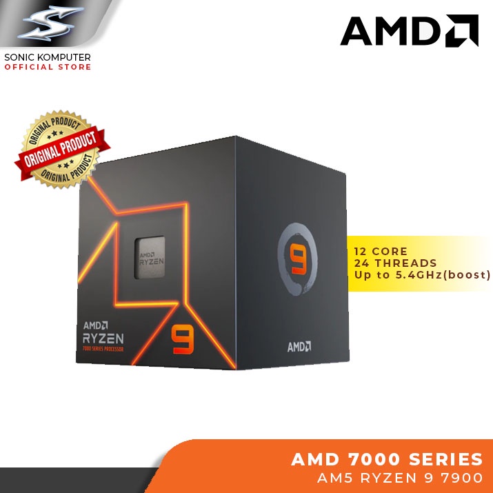 AMD RYZEN 9 7900 CPU Processor AM5