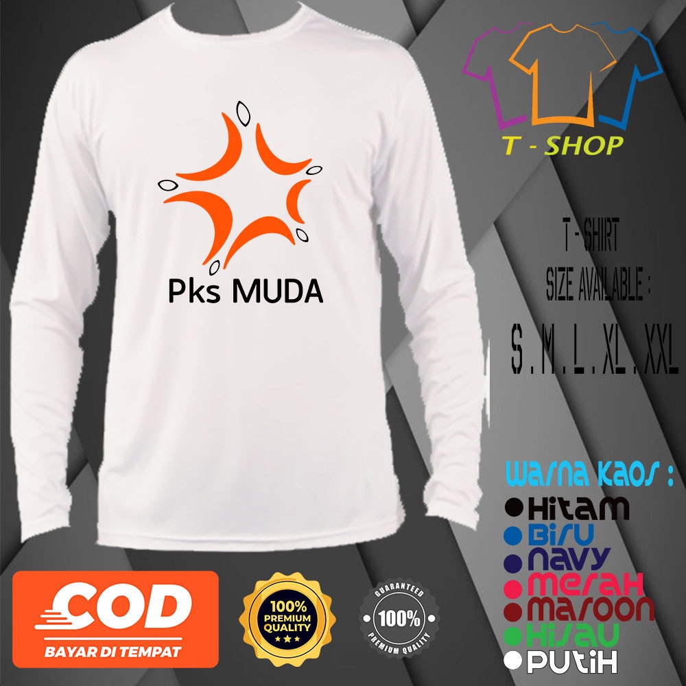 Kaos Lengan Panjang PKS Muda - Kaos Partai Keadilan Sejahtera Terbaru