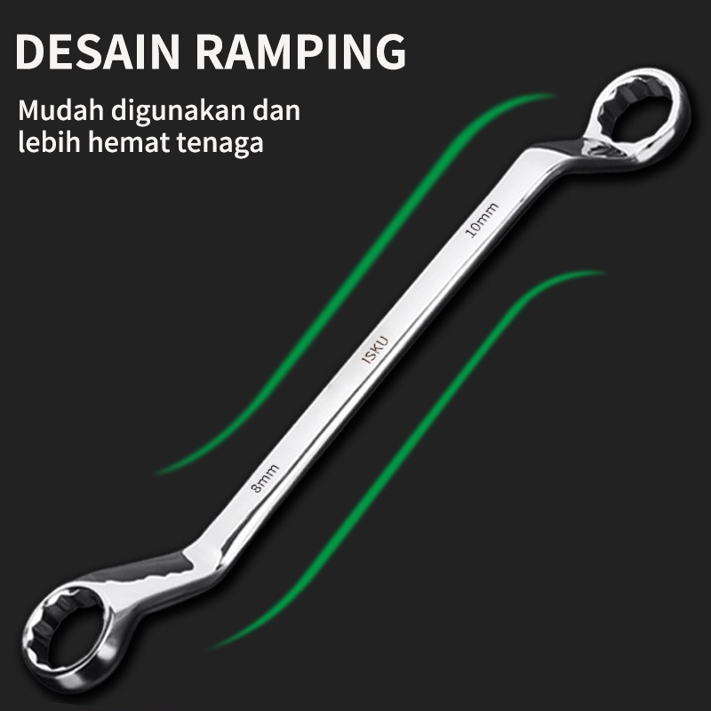 ISKU Kunci Double Ring Lengkap 8-27 ukuran Kunci Ring Kagon